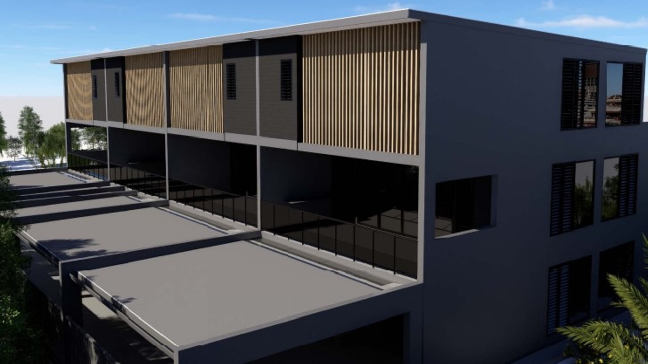 Artists impressions of a set of townhouses proposed for 6 Orama Ave, Caloundra. Photo: Icon Building Design