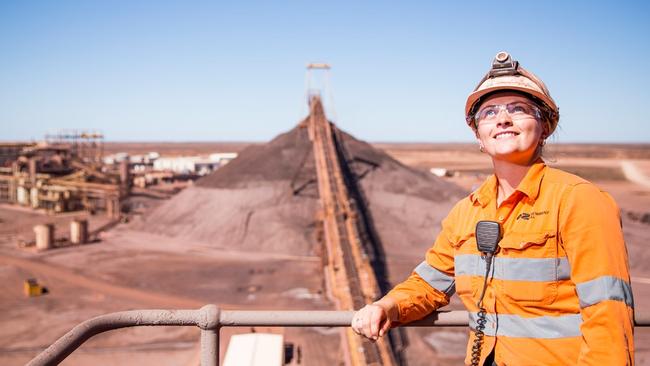 An OZ Minerals staff member at the Prominent Hill Mine in South Australia.