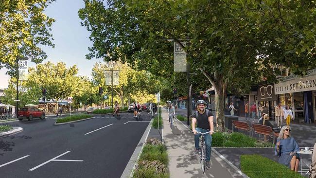 An artist’s impression of what have happened to Hutt Street. Picture: Supplied