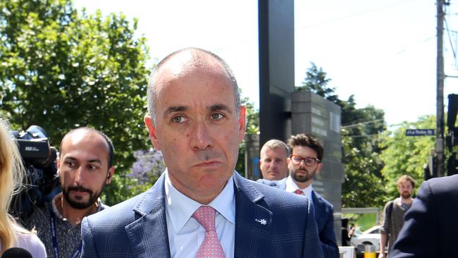 26/11/2018 NAB CEO Andrew Thorburn leaves the Banking Royal Commission in Melbourne.Picture : David Geraghty / The Australian.