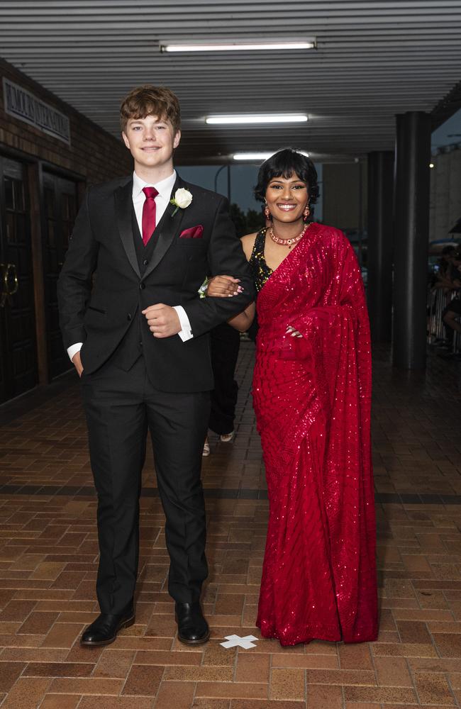 Hugh Campbell and partner Lakshitha Prabu at Toowoomba Grammar School formal at Rumours International, Wednesday, November 13, 2024. Picture: Kevin Farmer