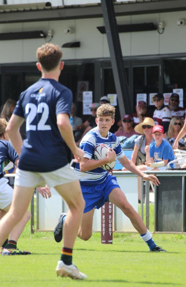 Ballymore Cup rugby action at the Albany Creek Brumbies Junior Rugby Union Club on Friday, April 12, 2024.