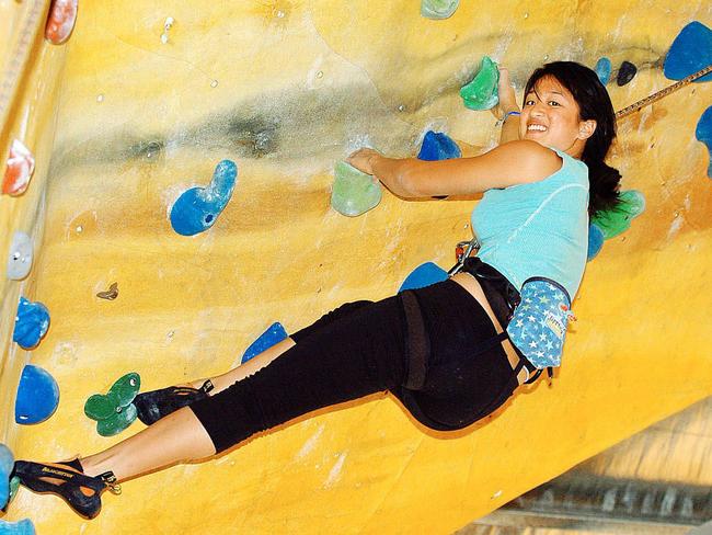 Andrea Hah says she rock-climbs three times a week. Picture: Supplied