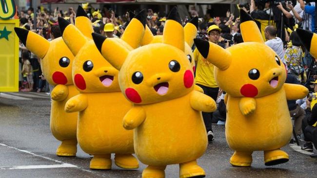 Nintendo hopes three new games starring Pikachu and other beloved Pokémon characters can help boost sales of the Switch game machine this year. Characters marched in the Pikachu Carnival Parade in Yokohama, Japan, last summer. PHOTO: JUE/EUROPEAN PRESSPHOTO AGENCY