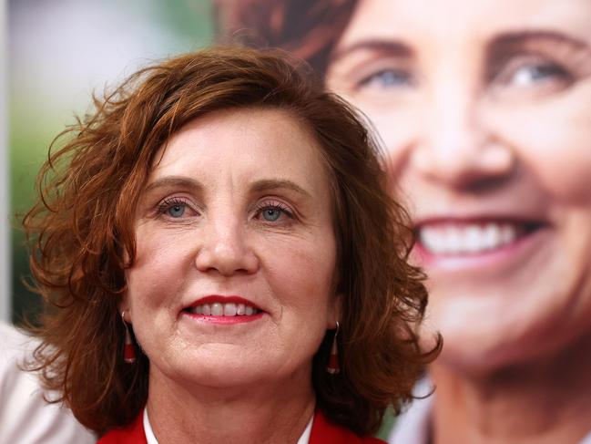 MELBOURNE, MARCH 2, 2024: Party for the Labor candidate Jodie Belyea following the 2024 Dunkley by-election at the Frankston Bowls Club, Frankston. A jubilant Jodie. Picture: Mark Stewart