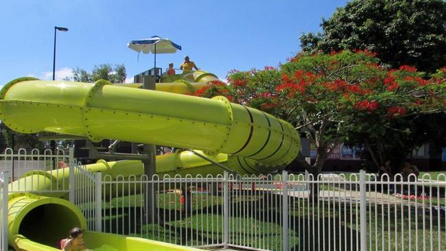 The Hibiscus Gardens at Sunnybank, where a modern slide was installed.