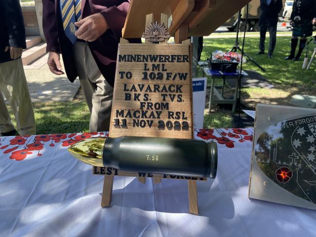 Plaque to thank 102 Field Workshop from Lavarack Barracks. Photo: Zoe Devenport