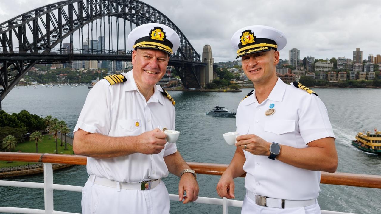 Captain Michele Bartolomei (left) of the Diamond Princess, has died. Picture: Supplied