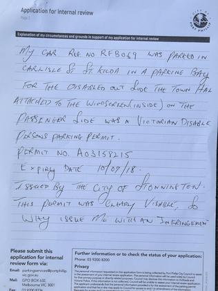 Mr McAsey wrote to the council to ask them to review the fine. Picture: Josie Hayden