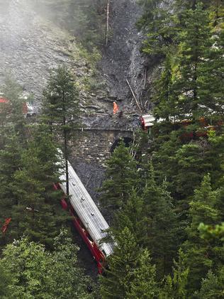 One carriage plunged into a ravine. Picture: Michael Buholzer