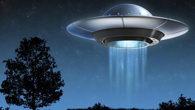 An artist’s impression of an alien spaceship. Picture: Supplied