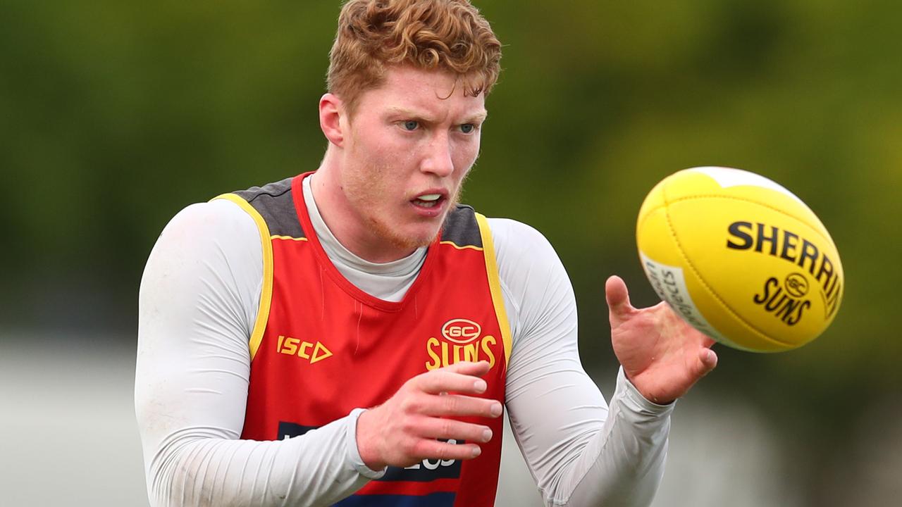 Top draft pick Matt Rowell looked right at home in the Gold Coast midfield.