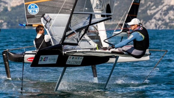 Australians are placed well at the Moth world championships on Lake Garda. Pic: Martina Orsini.