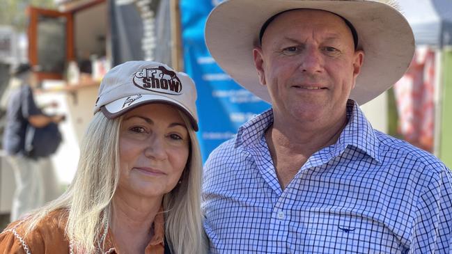 Judy and Carl Green, from Gympie, enjoy day one of the 2024 Gympie Muster, at the Amamoor State Forest on August 22, 2024.