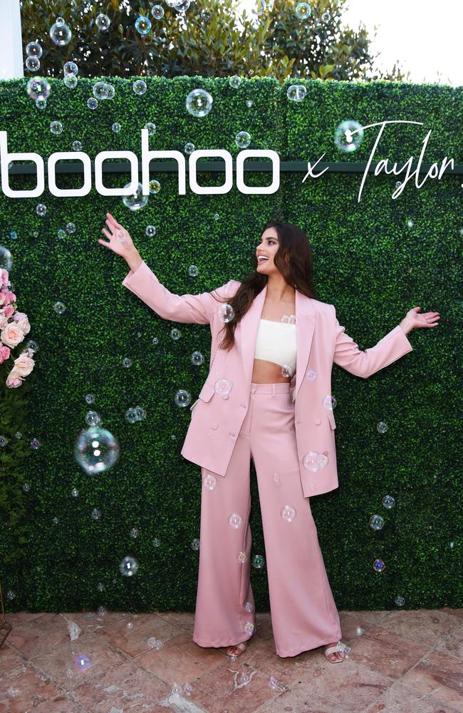 Her night! Taylor Hill is pretty in pastel pink. Picture: Getty Images for boohoo