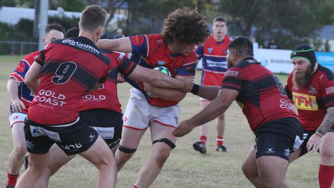 Gold Coast Rugby Union match between Griffith and Bond. Match Played at Griffiths Home ground at Benowa. Bond Uni Player No4 Mitchell McGreevy. Pic Mike Batterham