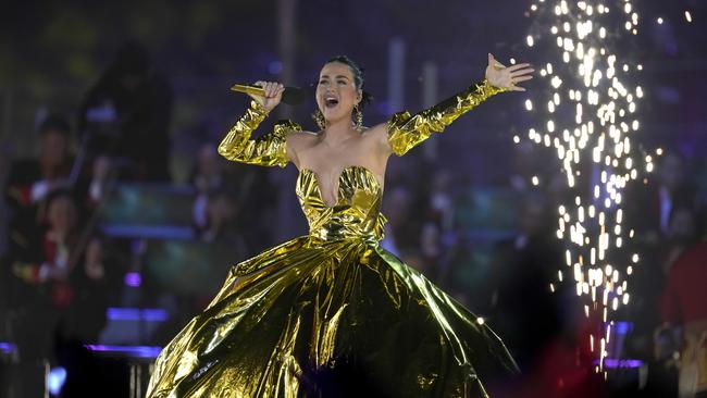 Katy Perry performs during the coronation concert on May 7 in Windsor, England. Picture: Kin Cheung/WPA Pool/Getty Images