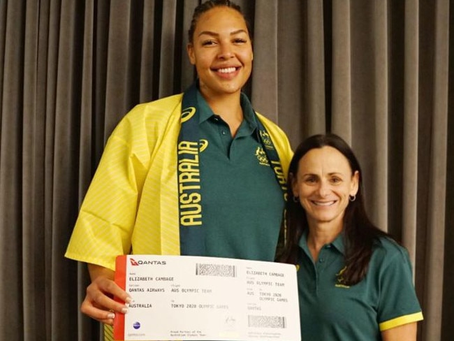 Liz Cambage and Opals coach Sandy Brondello in happier times.