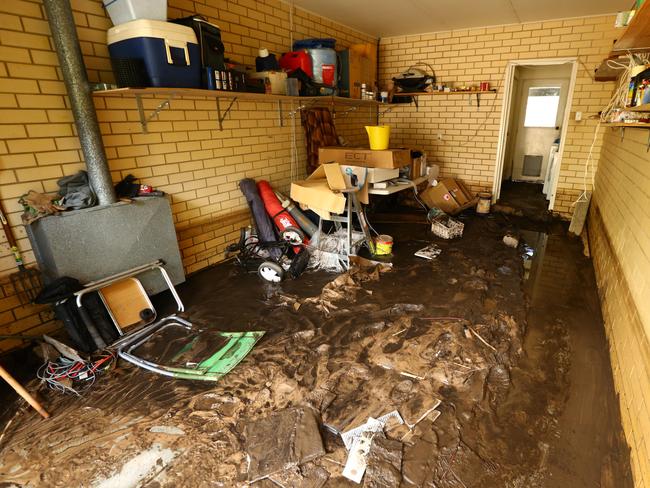 The flooding damage to a property on Waterfall Gully Rd, at Waterfall Gully. Picture: Tait Schmaal.