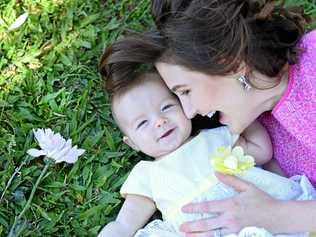 Olivia and Sam Bradshaw their first Mothers Day. Picture: Renee Albrecht