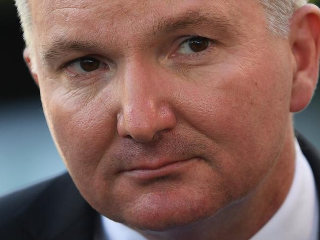 Shadow Treasurer Chris Bowen speaks to the media during a press conference after the 'Vote for Change Rally' at Bowman Hall in Blacktown, Sydney, Thursday, May 16, 2019. A Federal election will be held in Australian on Saturday May 18, 2019. (AAP Image/Lukas Coch) NO ARCHIVING