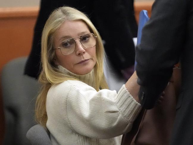 PARK CITY, UT - MARCH 21: Actress Gwyneth Paltrow looks on before leaving the courtroom, where she is accused in a lawsuit of crashing into a skier during a 2016 family ski vacation, leaving him with brain damage and four broken ribs, March 21, 2023, in Park City, Utah. Terry Sanderson claims that the actor-turned-lifestyle influencer was cruising down the slopes so recklessly that they violently collided, leaving him on the ground as she and her entourage continued their descent down Deer Valley Resort, a skiers-only mountain known for its groomed runs, aprÃÂ¨s-ski champagne yurts and posh clientele.  (Photo by Rick Bowmer-Pool/Getty Images)