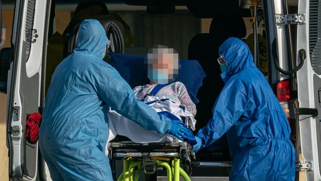 Residents were removed from the nursing home during the outbreak. Picture: Jason Edwards