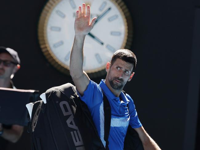 Novak Djokovic’s exit from Rod Laver Arena had a goodbye feeling to it. Picture: Michael Klein