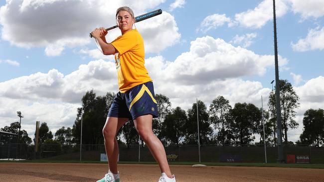 Penrith softballer Taylah Tsitsikronis named in Australian squad for Asia/Oceania Olympic Qualifier. Picture: Brett Costello