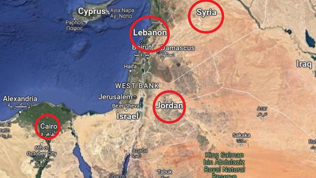 Map reveals Israel’s terrifying task ahead. Picture: Google Maps.