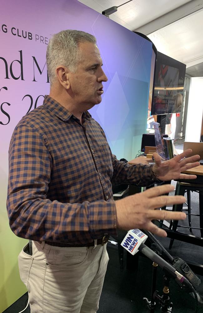 Burdekin MP Dale Last attends the 2022 QME exhibition in Mackay on July 20. Mr Last said the opposition would 'consult' with industry on coal royalties if elected. Picture: Duncan Evans