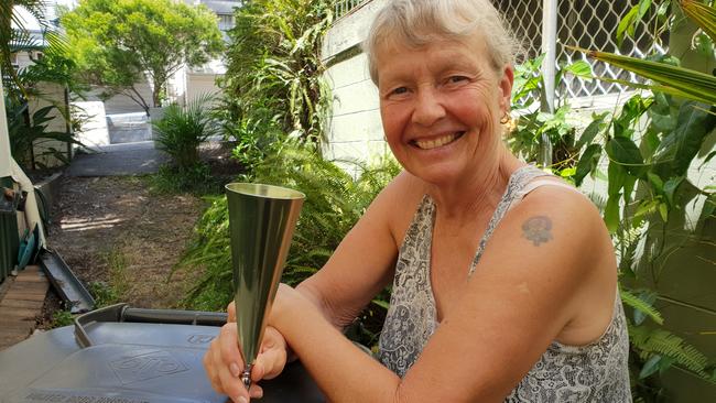 Annie Cowling is hosting a sunset drinks party to celebrate putting her wheelie bin out for the first time in 12 months. Picture: Ellen-Maree Elliot