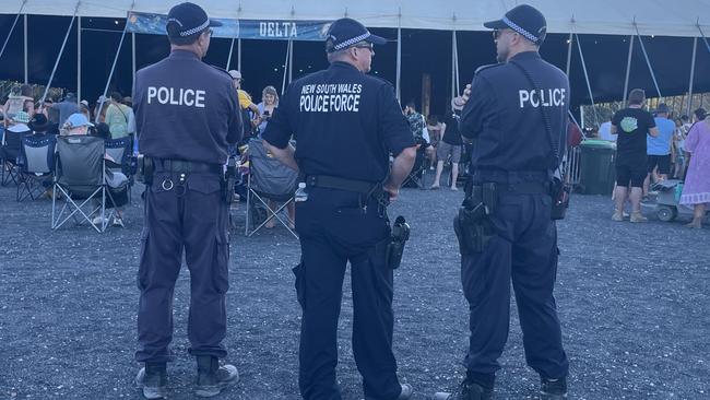 Police at Bluesfest. Picture: Savannah Pocock