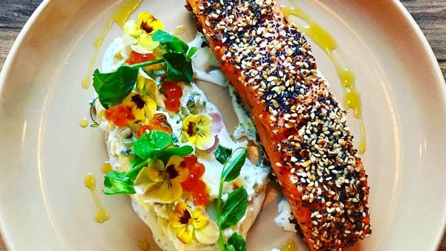 Suburbia’s King ora-crusted salmon in NY spices with potato salad. From Instagram