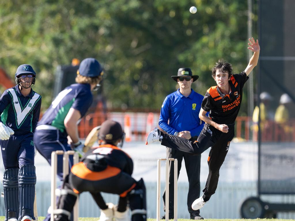 Charlie Smith was a solid contributor to the Territory’s campaign with his leg spinners. Picture: Brody Grogan/Cricket Australia.