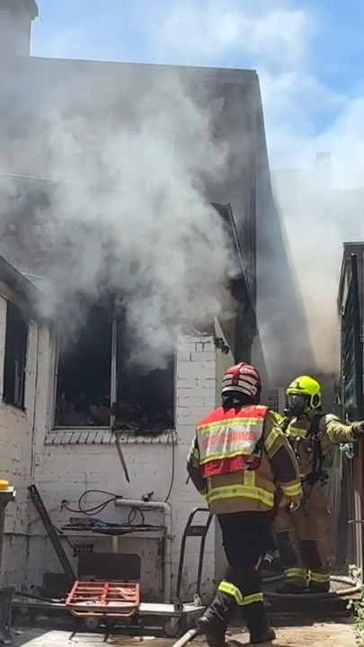 Fire rips through a shop at Rockdale