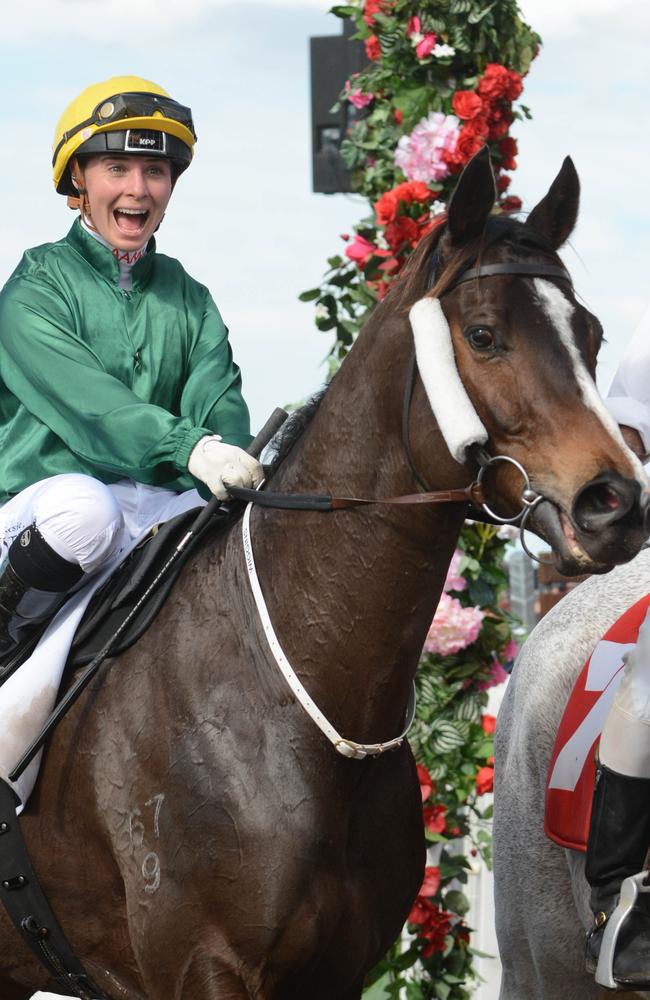 Rosie Myers claimed s slice of history with her win on Benzini in the Brisbane Cup.