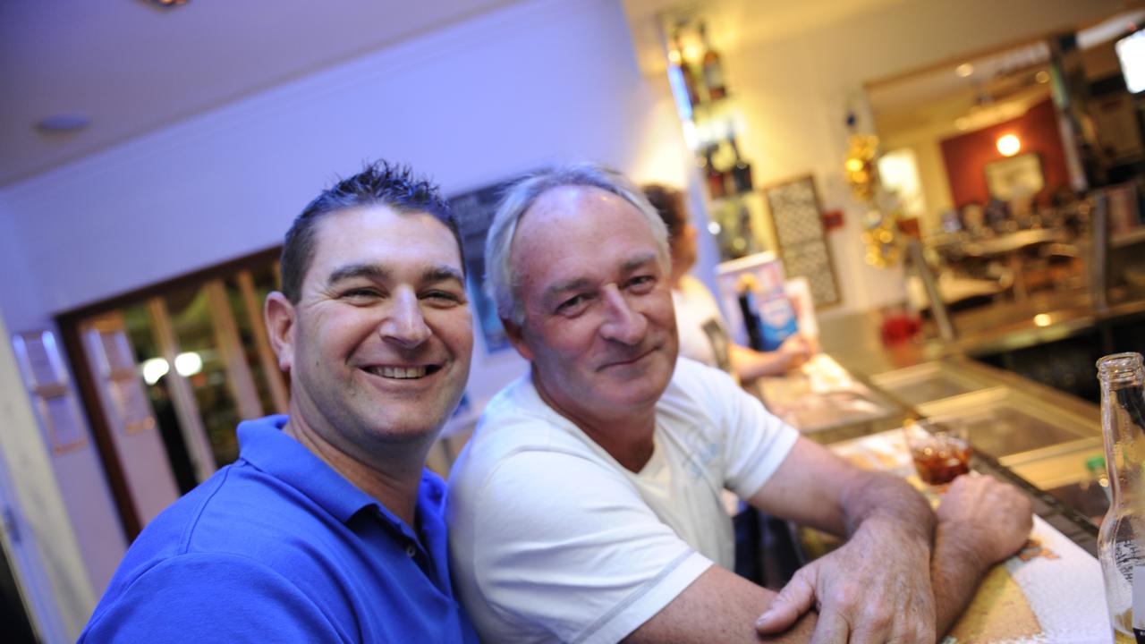 Adam Kennedy and Craig Farr at the Grand Hotel, Gladstone. Photo Luka Kauzlaric / The Observer