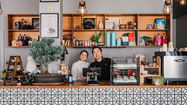 Sun &amp; Moon Eatery owner Chul 'Charlie' Kim with chef wife Tanya Thananchaithiti, who owns Monsoon Launceston. Picture: Supplied