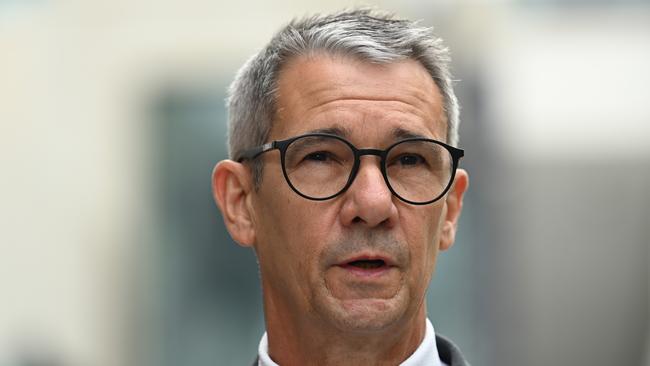 Director of Public Prosecutions, Shane Drumgold confirmed the case against Mr Lehrmann had been dropped. Picture: Martin Ollman