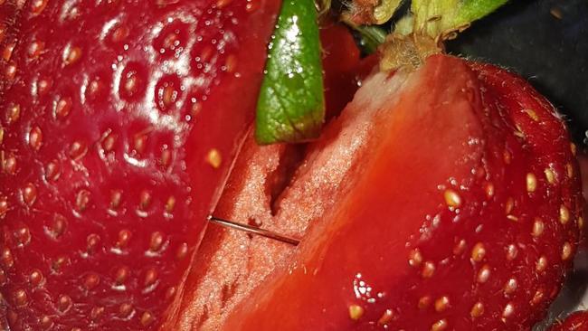 One case of a needle found in strawberry.