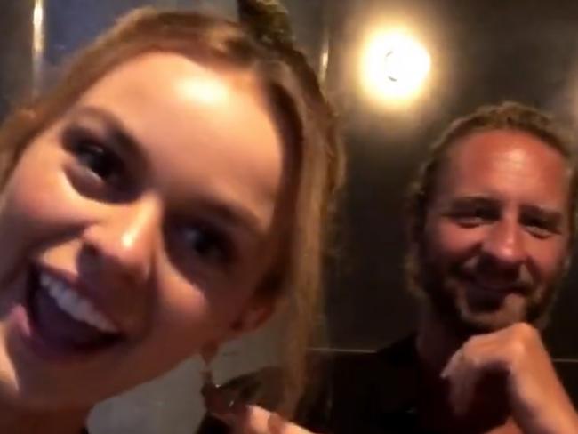 Justin Hemmes and girlfriend Madeline Holtznagel on holidays on the Gold Coast.