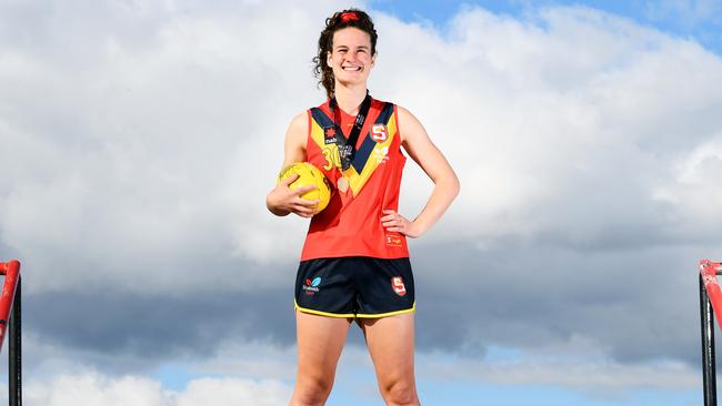 SA and West Adelaide star Lauren Young is set to return for season 2023 after missing a season with an ACL injury. Picture: Mark Brake