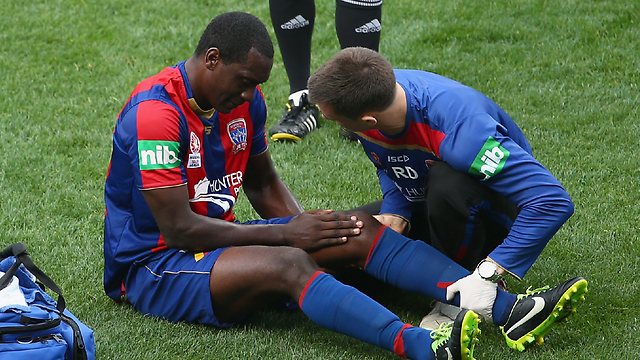 Newcastle Jets marquee man Emile Heskey injures knee in match against  Melbourne Victory