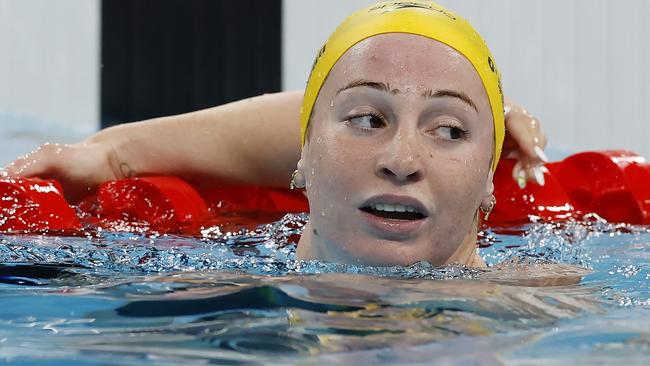 NCA. PARIS FRANCE. 2024 OLYMPIC GAMES. July 31 - Day 5 .  Swimming finals at the Paris La Defense Arena. Womens 100 mtr freestyle final.       Molly OÃCallaghan     after finishing 4th in the final  . Pic: Michael Klein