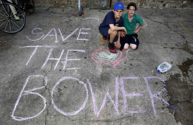 Brothers Jude Wilson, 12, and Finn Wilson, 11, outside Bower. Picture: John Appleyard