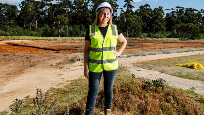 Brown Hill Keswick Creek Stormwater Project director Peta Mantzarapis at the wetlands site at Victoria Park in March, 2021. Picture: Morgan Sette