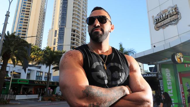 Bouncer Christian Perez said he sees police “everywhere” in Surfers Paradise. Photo: Scott Powick News Corp