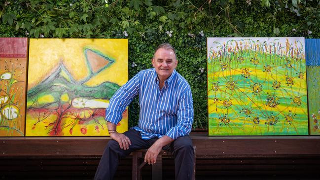 Leading the Geelong Peer Support Group is Murray Chenery whose heart event journey has been manifested in The Heart In Me, a series of 22 "thumbnail" artworks sharing the vivid feelings and emotions of his double bypass heart surgery. Picture: Brad Fleet