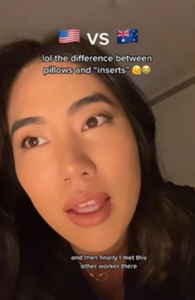 US expat Sophie Kim, 30, shared aa now viral TikTok about how she got ‘lost in translation’ during a visit to a Spotlight store in Bondi. Picture: TikTok/sophiainsydney